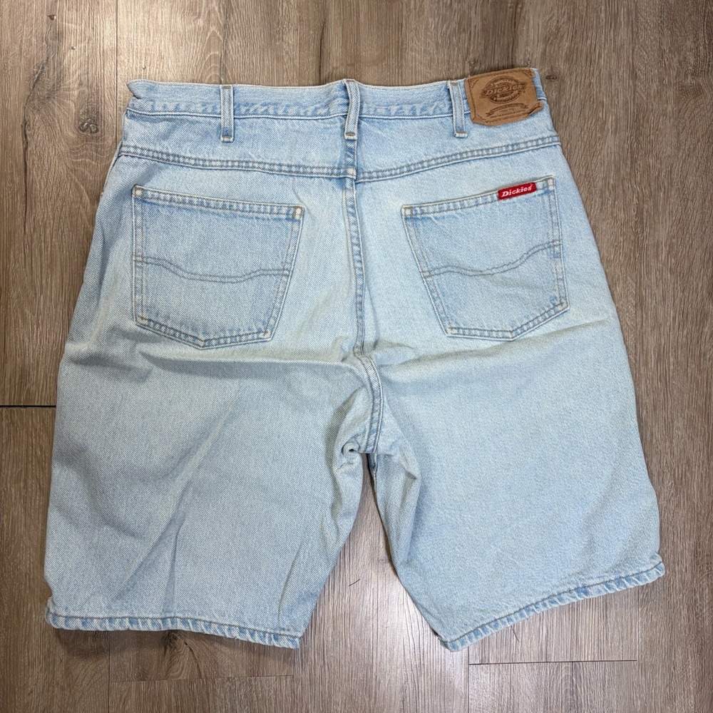 VTG Dickies Jean 10" Shorts Mens Size 34 Light Stone Wash 100% Cotton - Picture 2 of 8